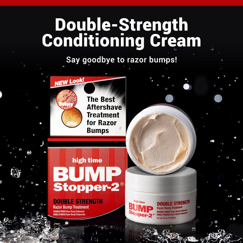 High Time Bump Stopper 2 Double Strength Razor Bump Treatment | Formulated to Relieve Razor Burn | Eliminates Ingrown Hairs | Aftershave For Men - 0.5 OZ (5 Pack) - Image 3